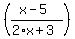 %28%28x-5%29%2F%282%2Ax%2B3%29%29