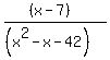 %28%28x-7%29%29%2F%28%28x%5E2-x-42%29%29