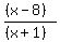 %28%28x-8%29%29%2F%28%28x%2B1%29%29