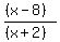 %28%28x-8%29%29%2F%28%28x%2B2%29%29