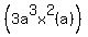 %28+3a%5E3x%5E2%28a%29+%29