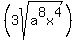 %28+3sqrt%28a%5E8x%5E4%29%29+%29