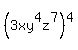 %28+3xy%5E4z%5E7%29%5E4