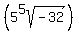 %28+5%5E5sqrt%28-32%29+%29