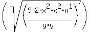%28+sqrt%28%289%2A2%2Ax%5E2%2Ax%5E2%2Ax%5E1%2F%28y%2Ay%29%29%29+%29