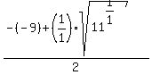 %28-%28-9%29%2B%281%2F1%29sqrt%2811%5E%281%2F1%29%29%29%2F2