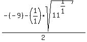 %28-%28-9%29-%281%2F1%29sqrt%2811%5E%281%2F1%29%29%29%2F2
