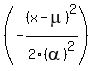 %28-%28x-mu%29%5E2%2F2%28alpha%29%5E2%29