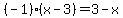 %28-1%29%28x-3%29=3-x