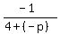 %28-1%29%2F%284%2B%28-p%29%29