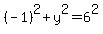 %28-1%29%5E2%2By%5E2=6%5E2
