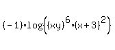 %28-1%29log%28%28%28xy%29%5E6%2A%28x%2B3%29%5E2%29%29