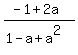 %28-1%2B2a%29%2F%281+-+a+%2B+a%5E2%29