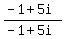 %28-1%2B5i%29%2F%28-1%2B5i%29