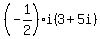 %28-1%2F2%29i%283%2B5i%29