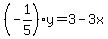 %28-1%2F5%29y=3-3x