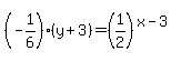 %28-1%2F6%29%28y%2B3%29=%281%2F2%29%5E%28x-3%29