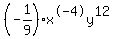 %28-1%2F9%29x%5E-4y%5E12