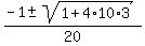 %28-1+%2B-+sqrt%28+1%2B4%2A10%2A3%29%29%2F20