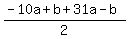 %28-10a%2Bb%2B31a-b%29%2F2