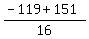 %28-119%2B151%29%2F16