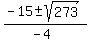 %28-15%2B-sqrt%28273%29%29%2F%28-4%29