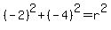 %28-2%29%5E2%2B%28-4%29%5E2=r%5E2