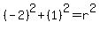 %28-2%29%5E2%2B%281%29%5E2=r%5E2
