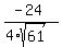 %28-24%29%2F%284%2Asqrt%2861%29%29