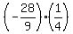 %28-28%2F9%29%2A%281%2F4%29