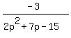 %28-3%29%2F%282p%5E2%2B7p-15%29