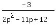 %28-3%29%2F%282p%5E2-11p%2B12%29