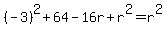 %28-3%29%5E2%2B64-16r%2Br%5E2=r%5E2