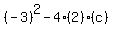 %28-3%29%5E2+-4%282%29%28c%29