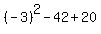 %28-3%29%5E2-42%2B20