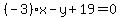 %28-3%29x-y%2B19=0