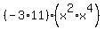 %28-3%2A11%29%2A%28x%5E2%2Ax%5E4%29
