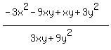 %28-3x%5E2-9xy%2Bxy%2B3y%5E2%29%2F%283xy%2B9y%5E2%29