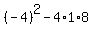 %28-4%29%5E2-4%2A1%2A8
