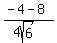 %28-4+-+8%29%2F%284sqrt%286%29%29+