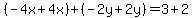 %28-4x%2B4x%29%2B%28-2y%2B2y%29=3%2B2