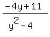 %28-4y%2B11%29%2F%28y%5E2-4%29