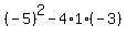 %28-5%29%5E2-4%2A1%2A%28-3%29