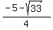 %28-5+-+sqrt%2833%29%29%2F4