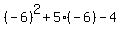 %28-6%29%5E2%2B5%28-6%29-4
