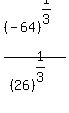 %28-64%29%5E%281%2F3%29%2F%2826%29+%5E%281%2F3%29