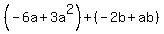 %28-6a%2B3a%5E2%29%2B%28-2b%2Bab%29