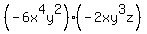 %28-6x%5E4y%5E2%29%28-2xy%5E3z%29