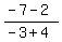 %28-7-2%29%2F%28-3%2B4%29