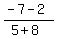 %28-7-2%29%2F%285%2B8%29